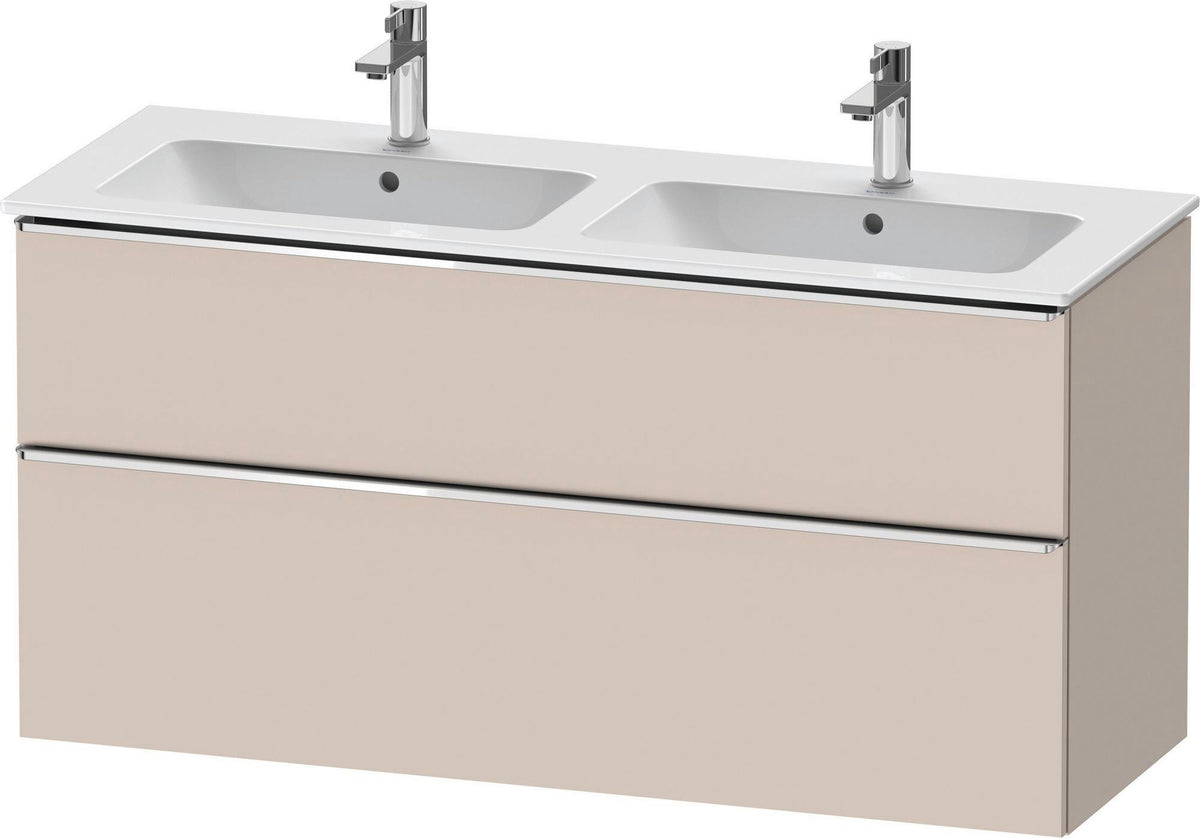 Duravit D-Neo Waschtischunterbau 1280 mm betongrau matt – wandhängend, 1 Auszug, Bronze Griff