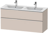 Duravit D-Neo Waschtischunterbau 1280 mm betongrau matt – wandhängend, 1 Auszug, Bronze Griff