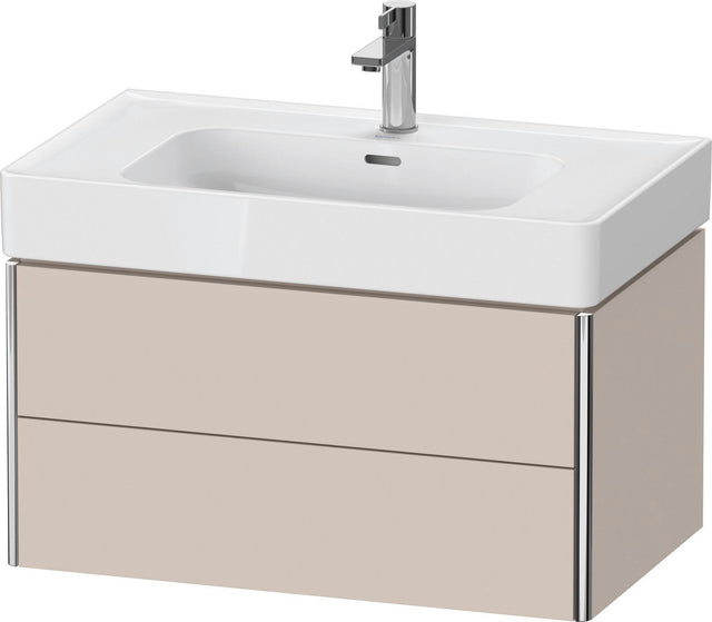 DURAVIT XSquare Waschtischunterbau 784 mm Taupe mit 2 Schubkästen und Tip-on Technik