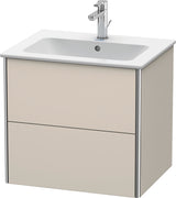 Duravit XSquare Waschtischunterbau 610 mm, 2 Schubkästen, Basalt Matt, wandhängend, Tip-On