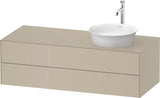 DURAVIT White Tulip Konsolenwaschtischunterbau 1300 mm Nussbaum/Taupe, 2 Schubkästen, wandhängend