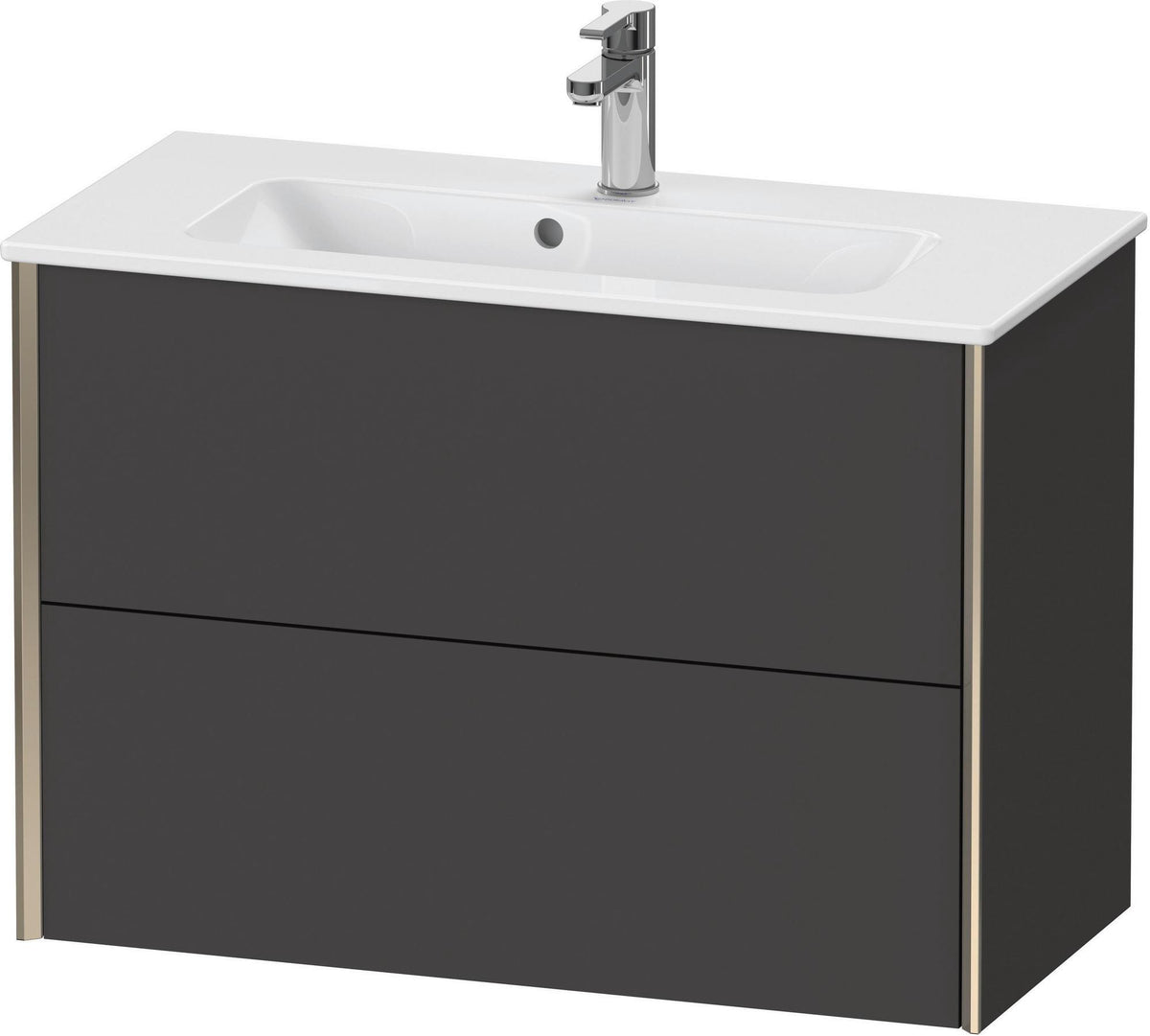 DURAVIT XViu Waschtischunterbau wandhängend 810 mm, 2 Schubladen, champagner matt/weiß matt