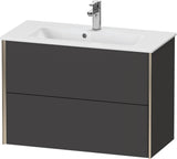 DURAVIT XViu Waschtischunterbau wandhängend 810 mm, 2 Schubladen, champagner matt/weiß matt