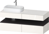 Duravit Qatego Konsolenwaschtischunterbau 1400 mm weiß hochglanz mit Eiche schwarz Nische