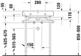 DURAVIT Möbelwaschtisch Happy D.2 600 mm mit Überlauf, 1 Hahnloch, weiß