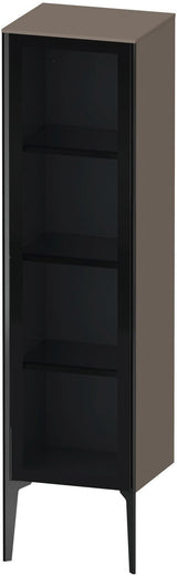 DURAVIT XViu Halbhochschrank 1330 mm Glasfront seidenglänzend flannel grey rechts – Push-Open & Soft-Close