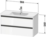 Duravit Ketho.2 Waschtischunterbau 984 mm Eiche Terra – 2 Schubkästen, wandhängend