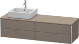 Duravit XSquare Waschtischunterbau 1600 mm, betongrau matt, 4 Schubkästen, wandhängend, Becken links