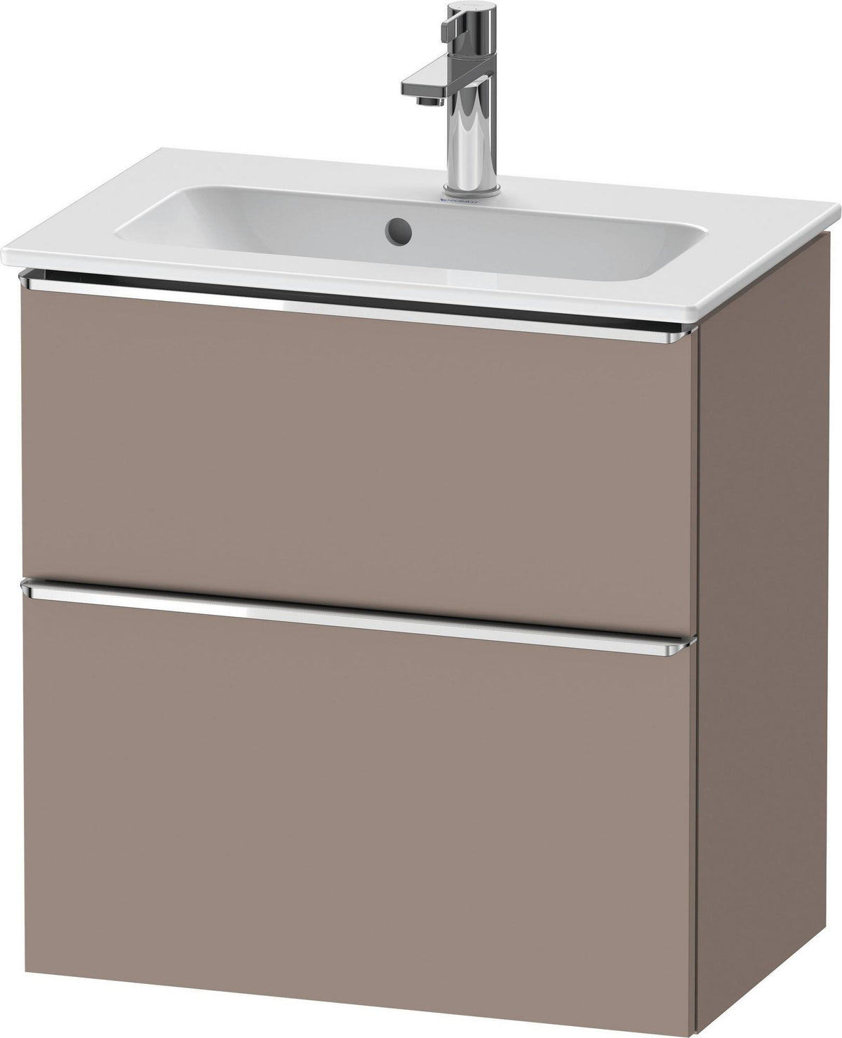 Duravit D-Neo Waschtischunterbau 610 mm betongrau matt mit Soft-Close und Bronze-Griff