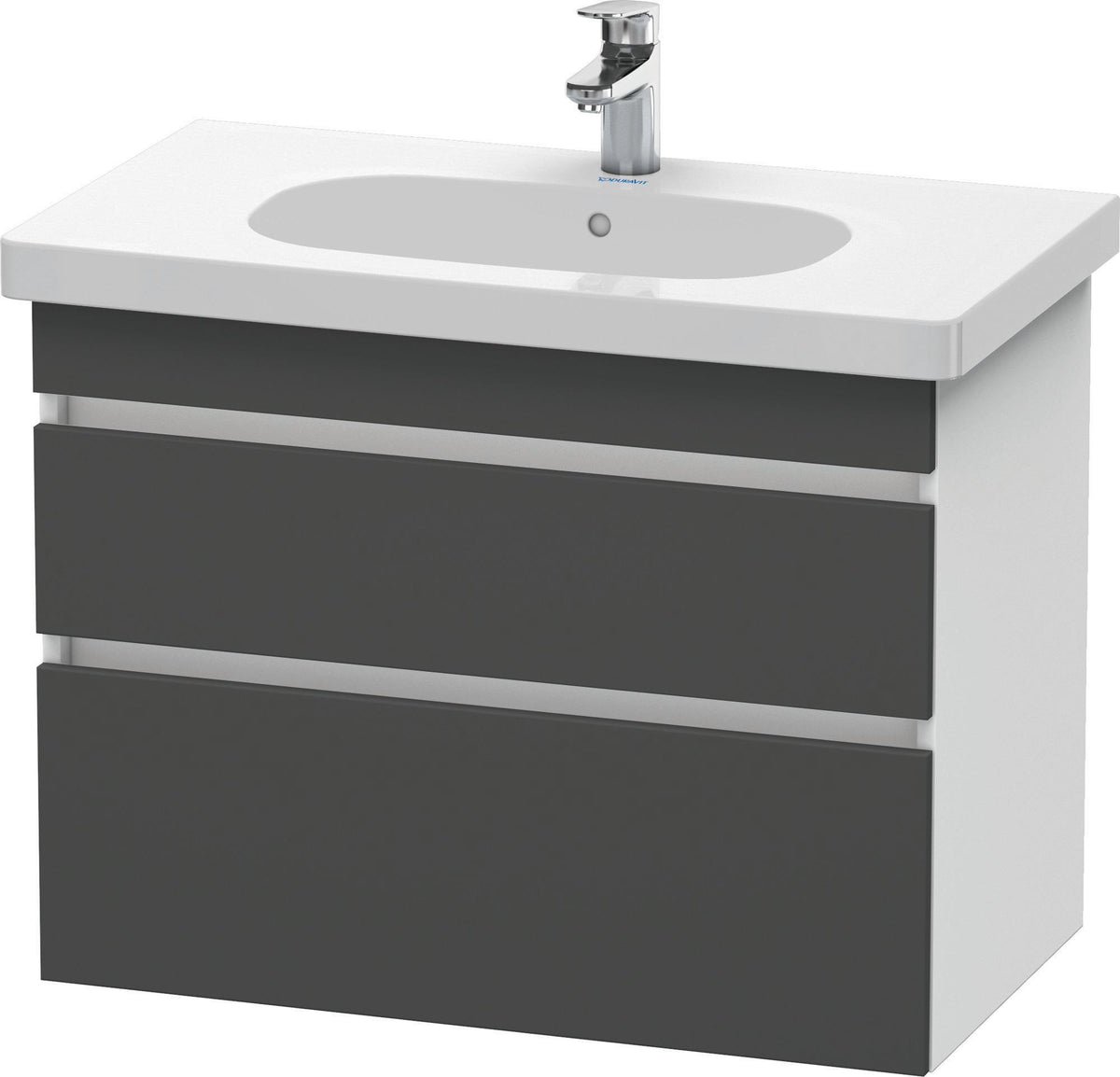 DURAVIT DuraStyle Waschtischunterbau 800 mm wandhängend, 2 Schubkästen, weiß matt – mit Soft-Close