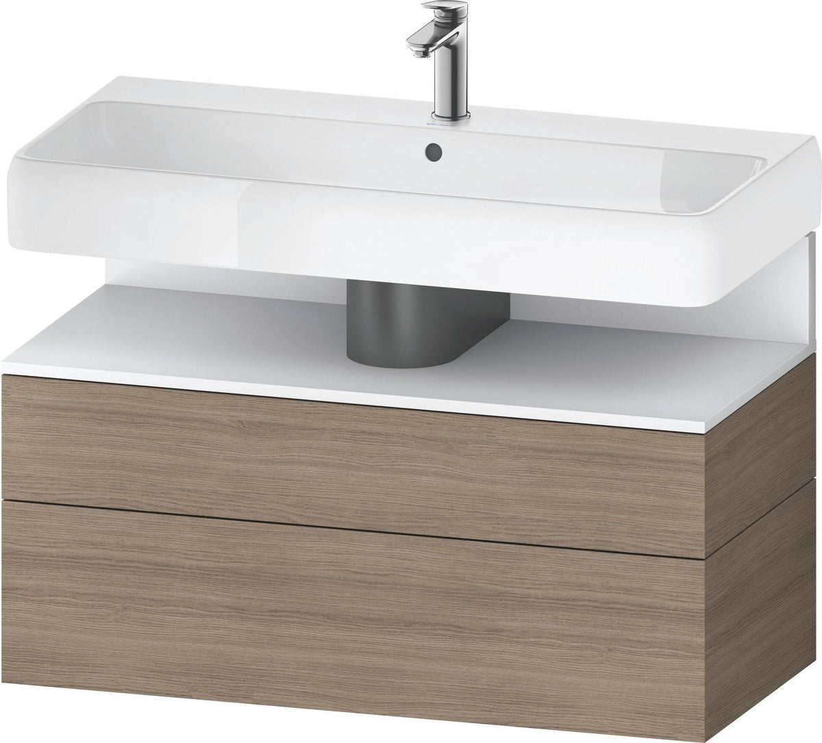 DURAVIT Qatego Waschtischunterbau 990 mm Eiche Terra Matt mit LED-Nischenbeleuchtung