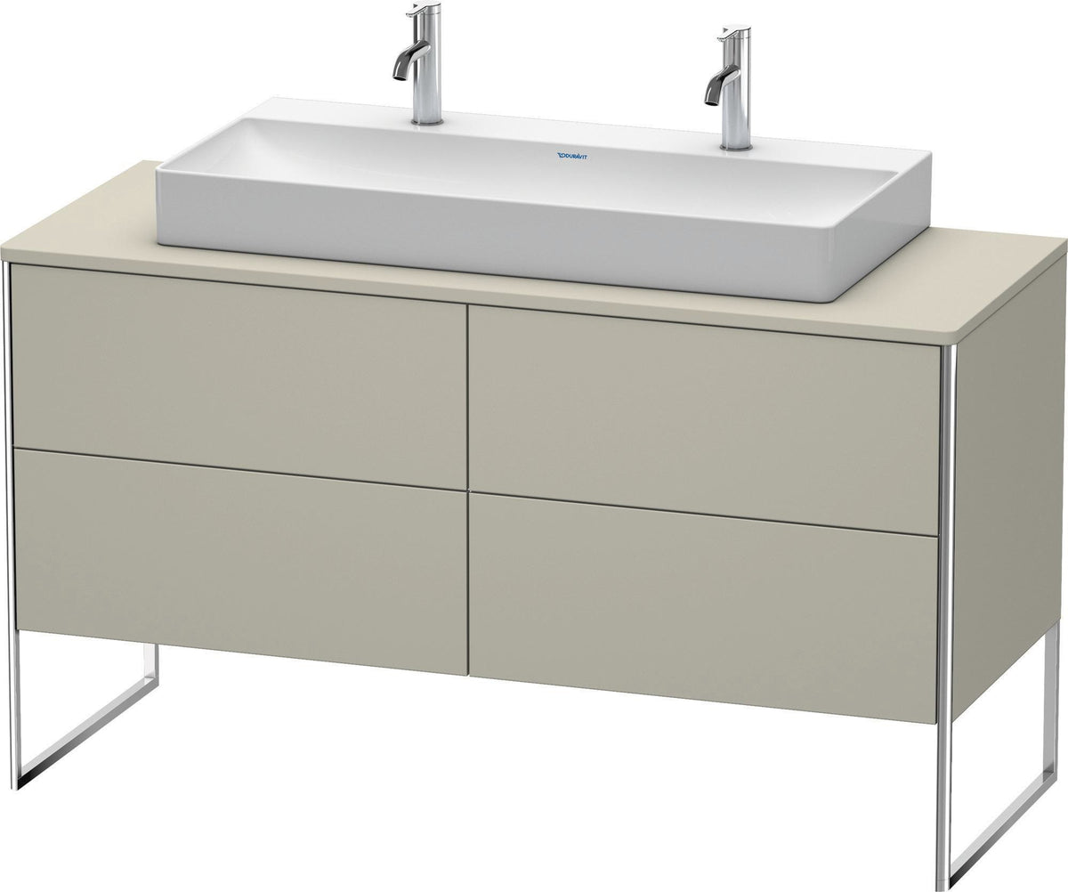 Duravit XSquare Waschtischunterbau 1400 mm betongrau matt mit 4 Auszügen und Tip-On-Technik