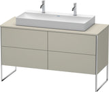 Duravit XSquare Waschtischunterbau 1400 mm betongrau matt mit 4 Auszügen und Tip-On-Technik