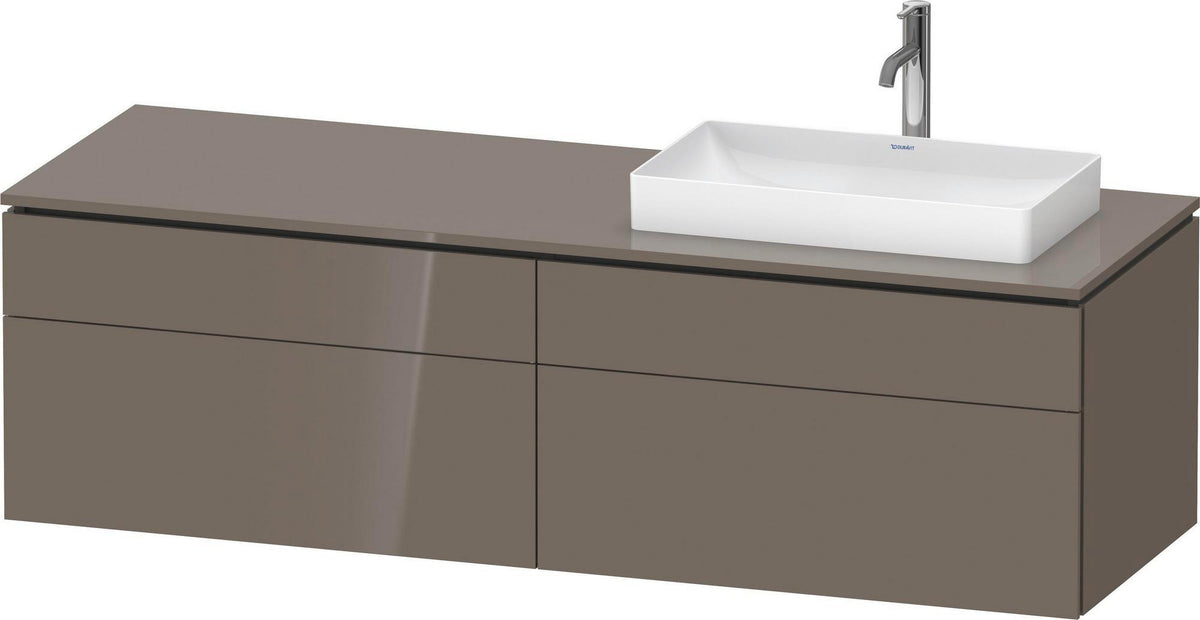 Duravit L-Cube Waschtischunterbau 1620 mm taupe supermatt mit Tip-On Technik und Soft-Close