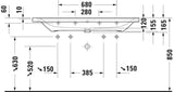 DURAVIT D-Neo Waschtisch 1205 mm, weiß mit Überlauf und Hahnlochbank