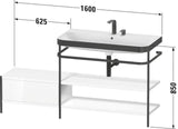 Duravit Waschtischset Happy D.2 Plus 1600x490mm Ein Hahnloch Taupe Supermatt
