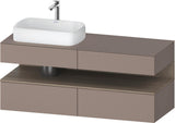 Duravit Qatego Konsolenwaschtischunterbau 1400 mm Weiß Matt mit Eiche Terra Nische und Tip-On Technik
