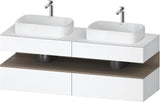 DURAVIT Qatego Konsolenwaschtischunterbau 1600 mm Basalt Matt mit 2 Auszügen und Tip-On-Technik