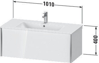 Duravit Waschtischunterbau XVIU 1010x400x480mm 1 Auszug Nussbaum mittel s-matt
