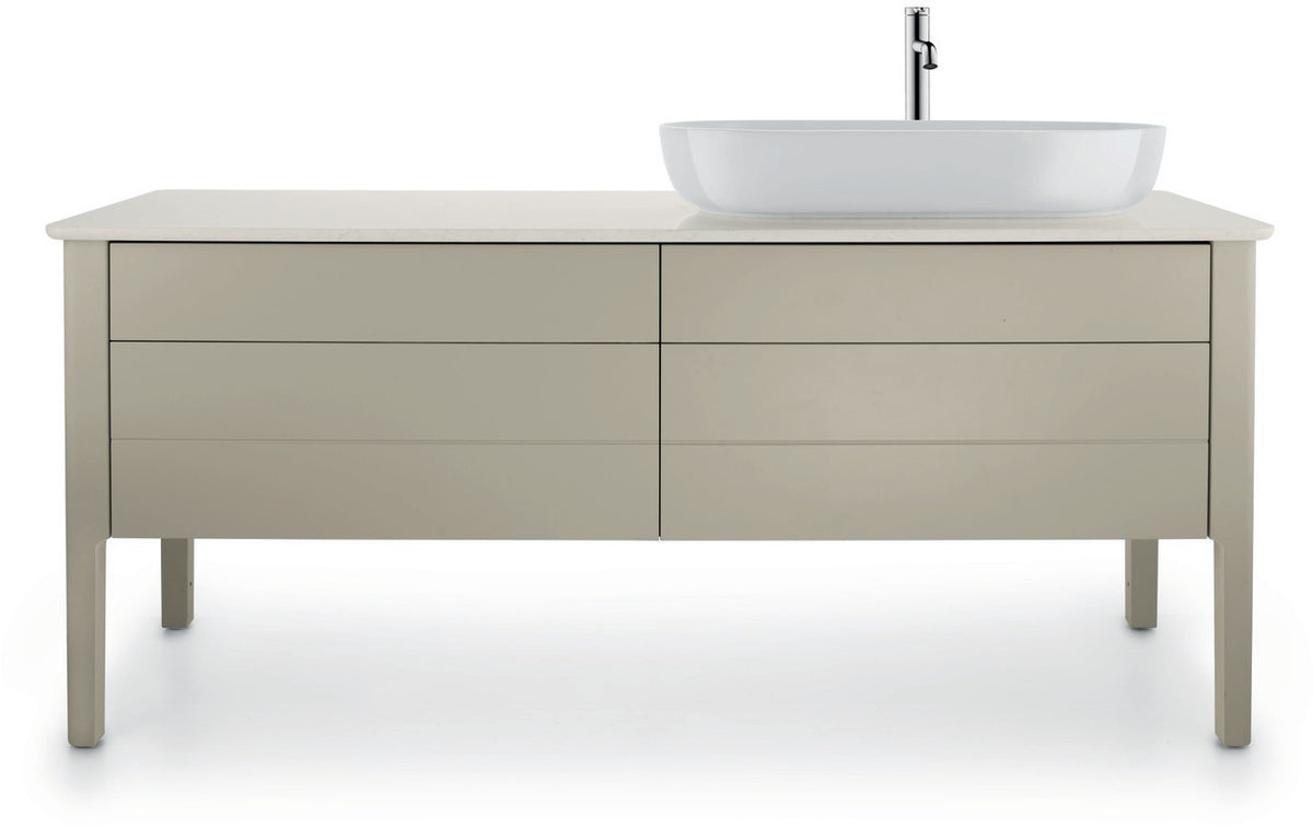 DURAVIT Luv Quarzsteinkonsole 1783 mm weiß struktur mit 1 Ausschnitt links