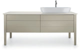 DURAVIT Luv Quarzsteinkonsole 1783 mm weiß struktur mit 1 Ausschnitt links