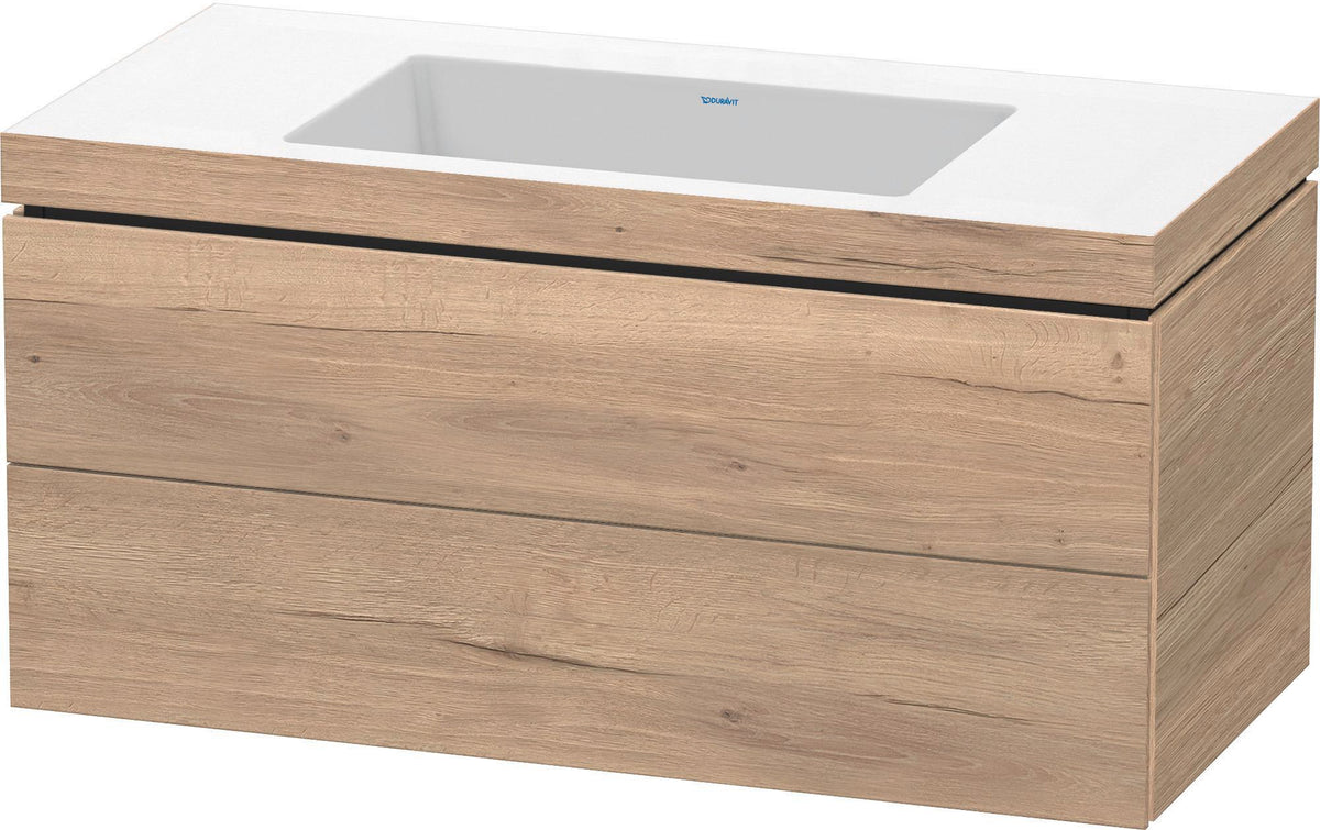 DURAVIT L-Cube c-bonded Waschtischset Eiche 1000 mm mit 2 Schubkästen und Tip-on Technik