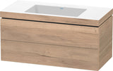 DURAVIT L-Cube c-bonded Waschtischset Eiche 1000 mm mit 2 Schubkästen und Tip-on Technik