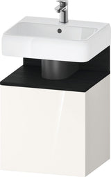 DURAVIT Qatego Waschtischunterbau 490 mm wandhängend, 1 Tür links, Weiß Matt mit Eiche Schwarz Nische