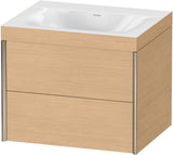 DURAVIT XViu Waschtischunterbauset 600 mm mit 2 Schubkästen, champagner matt/Eiche Natur