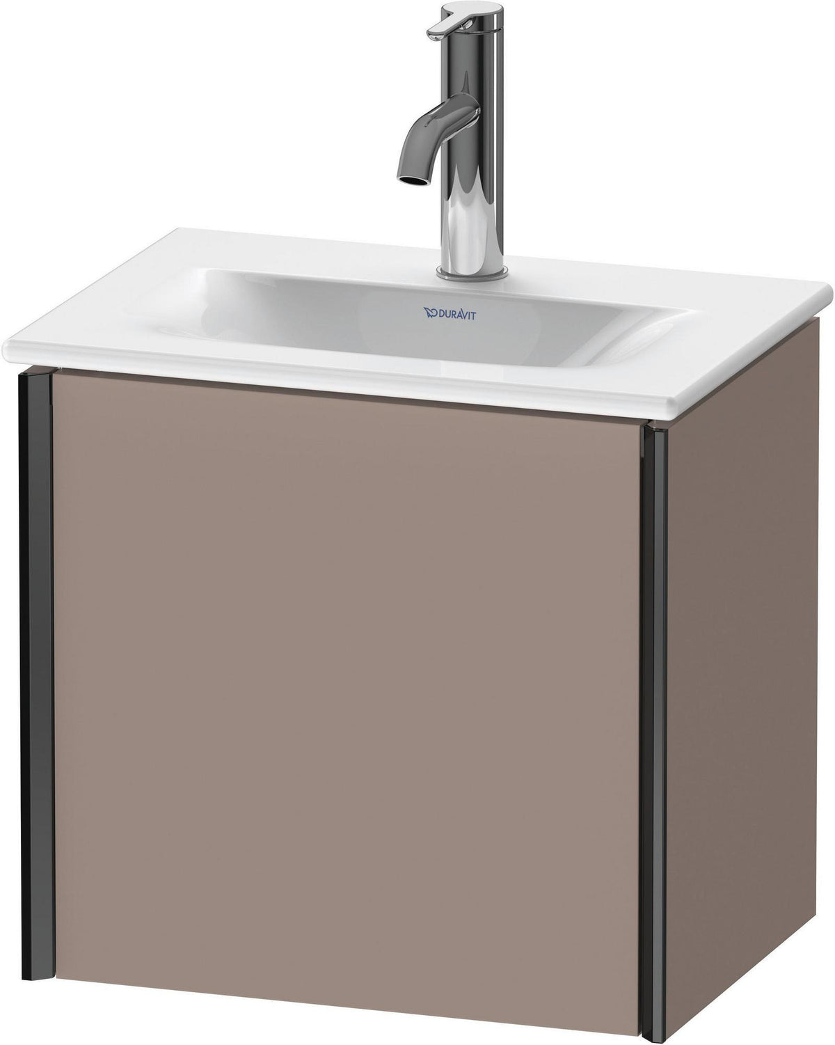Duravit XViu Waschtischunterbau 397x430x310 mm, 1 Tür links, schwarz matt/leinen – wandhängend