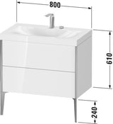 DURAVIT XViu c-bonded Waschtischset 800 mm bodenstehend mit 2 Auszügen und Tip-on Technik