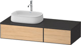 DURAVIT Zencha Konsolenwaschtischunterbau Eiche Anthrazit 1300 mm mit 2 Auszügen