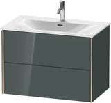 DURAVIT XViu Waschtischunterbau wandhängend 810 mm, 2 Schubladen, dolomiti grey hochglanz – mit Tip-On-Technik