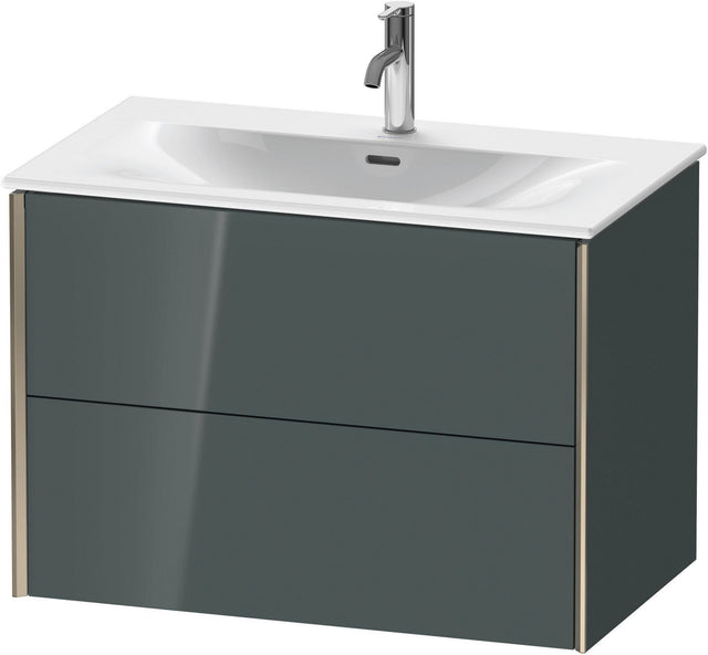 DURAVIT XViu Waschtischunterbau wandhängend 810 mm, 2 Schubladen, dolomiti grey hochglanz – mit Tip-On-Technik