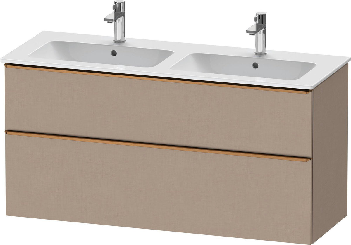 Duravit D-Neo Waschtischunterbau 1280 mm betongrau matt – wandhängend, 1 Auszug, Bronze Griff