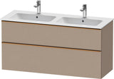 Duravit D-Neo Waschtischunterbau 1280 mm betongrau matt – wandhängend, 1 Auszug, Bronze Griff