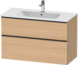 DURAVIT D-Neo Waschtischunterbau 1010 mm Eiche Schwarz mit Bronze Griff