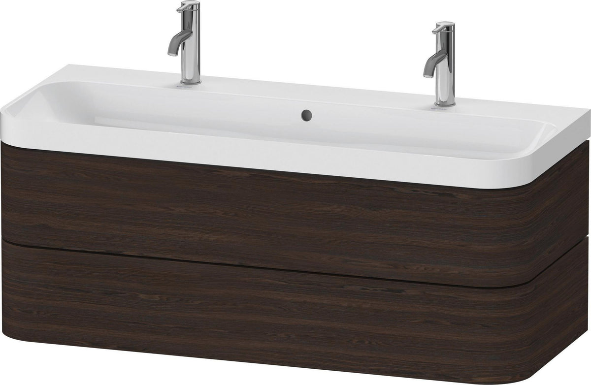 DURAVIT Happy D.2 Waschtischset 1175 mm mit 2 Schubkästen, Tip-on, Soft-Close, wandhängend