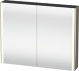 DURAVIT XSquare Spiegelschrank 1000 mm mit LED-Beleuchtung, Front- und Innenspiegel, Weiß Seidenmatt