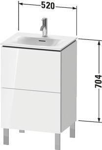 Duravit Waschtischunterbau L-Cube 704x520x421mm weiß matt mit Tip-On-Technik