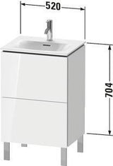 Duravit Waschtischunterbau L-Cube 704x520x421mm weiß matt mit Tip-On-Technik