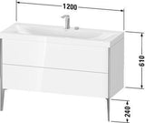DURAVIT XViu c-bonded Waschtischunterbauset 1200 mm, 2 Auszüge, Eiche Dunkel / Schwarz Matt