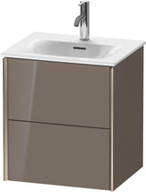 DURAVIT XViu Waschtischunterbau wandhängend 557 mm, 2 Schubkästen, flannel grey hochglanz