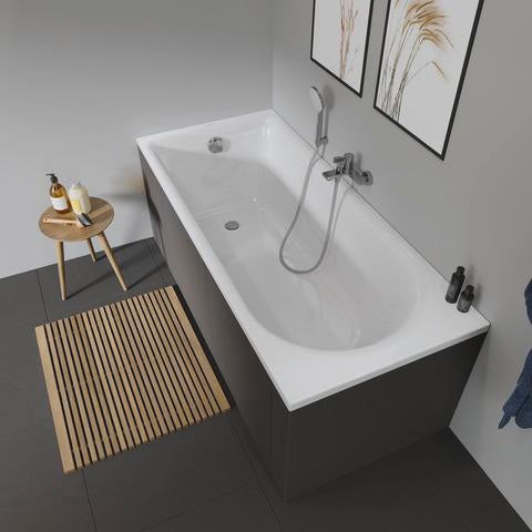 DURAVIT D-Neo Badewanne 1500x750 mm Einbauversion Weiß mit Überlauf und 1 Rückenschräge