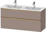 Duravit D-Neo Waschtischunterbau 1280 mm betongrau matt – wandhängend, 1 Auszug, Bronze Griff