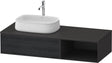 Duravit Zencha Konsolen-Waschtischunterbau 1300 mm Eiche Anthrazit mit Auszug und Tip-on-Technik