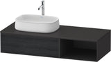 Duravit Zencha Konsolen-Waschtischunterbau 1300 mm Eiche Anthrazit mit Auszug und Tip-on-Technik