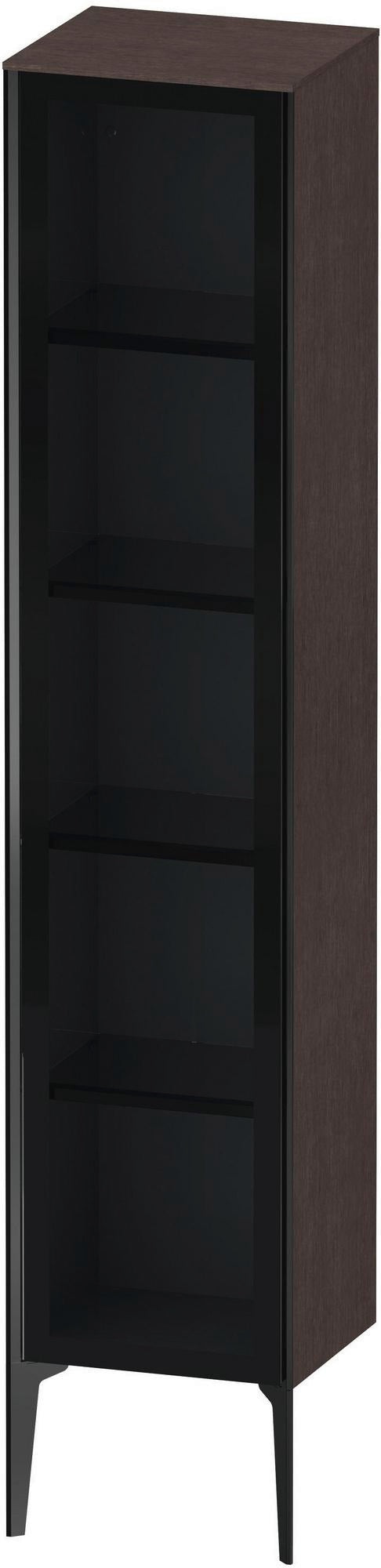 DURAVIT XViu Hochschrank 1770 mm Glasfront Nussbaum gebürstet, 1 Tür, Soft-Close