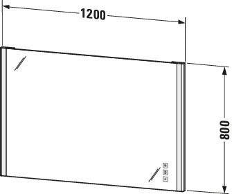 DURAVIT XSquare XS7011 Wandspiegel 600x800 mm mit Licht, Heizung & berührungsloser Bedienung