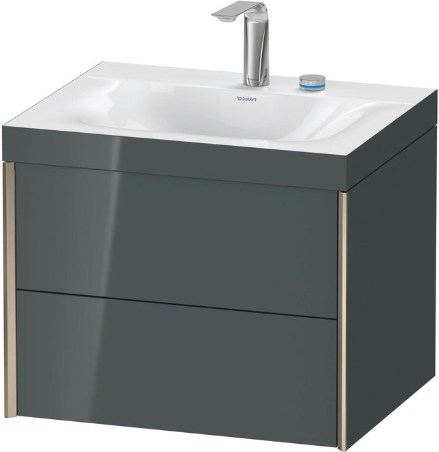 DURAVIT XViu Waschtischunterbau 600 mm mit 2 Schubkästen, champagner matt/dolomiti grey
